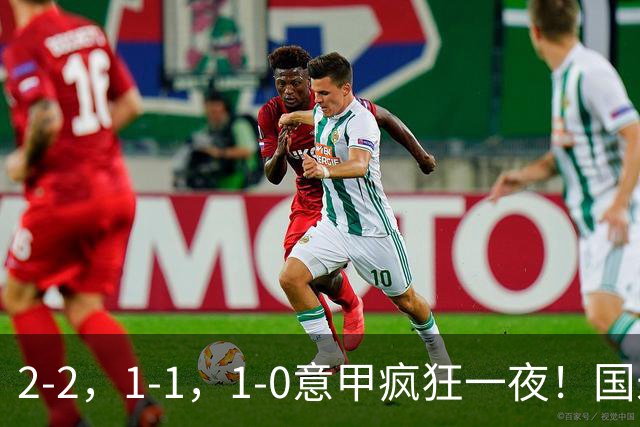 2-2，1-1，1-0意甲疯狂一夜！国米让二追二，都灵绝平，积分出炉